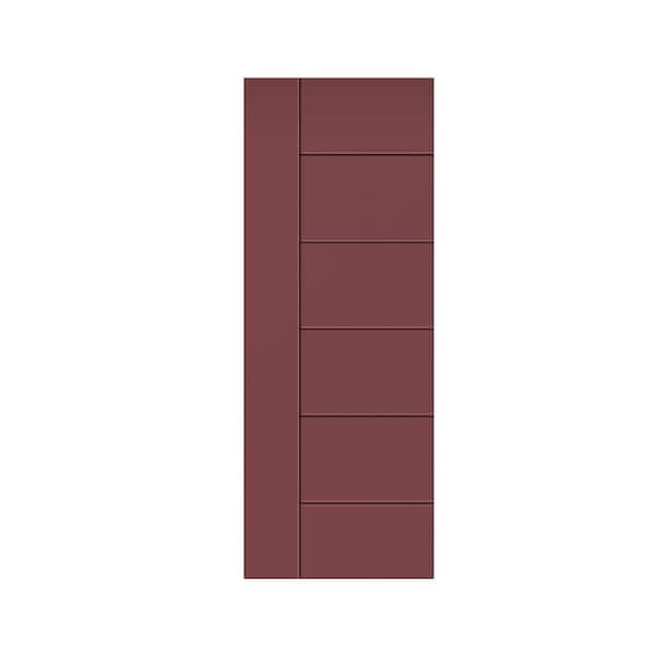 CALHOME Metropolitan Series 30 in. x 80 in. Maroon Stained Composite MDF Paneled Interior Door Slab For Pocket Door