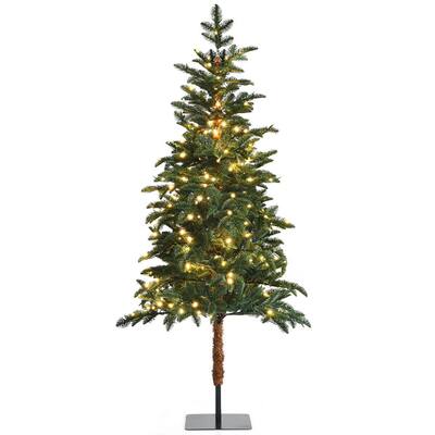 6 ft. Pre-Lit Slim Pencil Artificial Christmas Tree Faux-Pine Tree with LED lights
