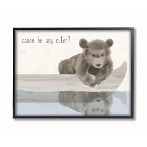 11 in. x 14 in. "Canoe Be Any Cuter Neutral Baby Bear" by Daphne Polselli Framed Wall Art