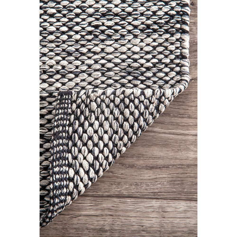 Handmade Reversible Gray Cotton 2'6" x 6' Runner Rug