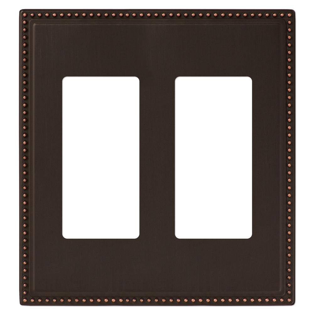 Perlina 2 Gang Rocker Metal Wall Plate - Aged Bronze price history on PriceWatchPro
