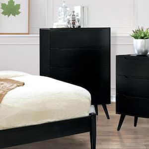 Mackie Black 4-Drawer 34 in. Wide Chest of Drawers