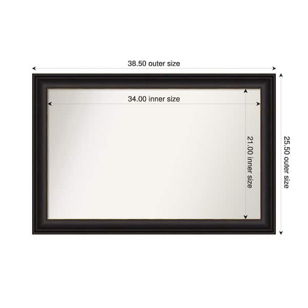 Amanti Art Trio Oil Rubbed Bronze 38.5 in. x 25.5 in. Custom Non-Beveled Recycled Polystyrene Framed Bathroom Vanity Wall Mirror