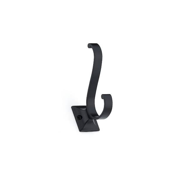 Nystrom 3-5/8 in. (92 mm) Black Forged Iron Transitional Wall Mount Hook