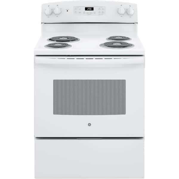 GE 30 in. 5.0 cu. ft. Electric Range with Self-Cleaning Oven in. White