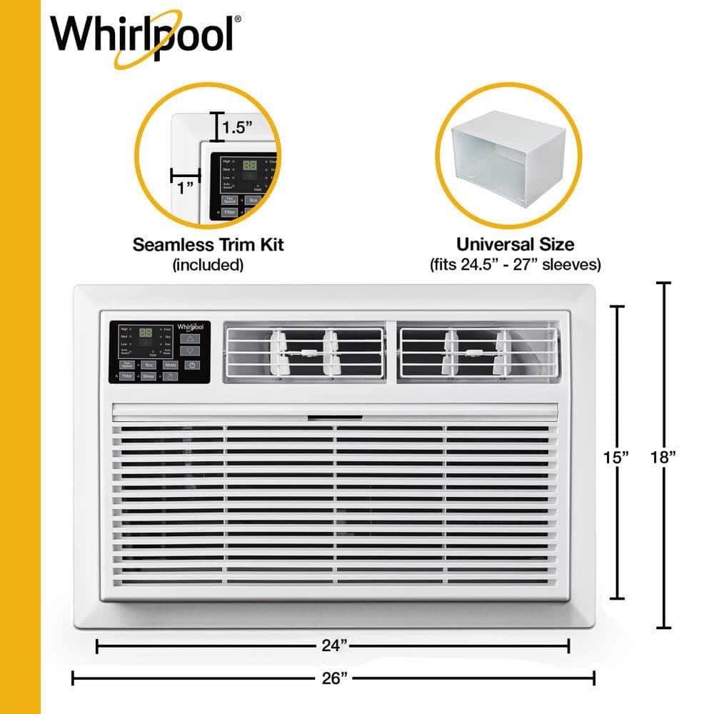 White Digital Through-the-Wall Air Conditioner with Remote Control