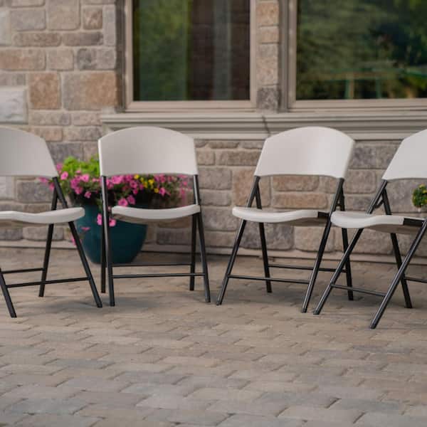 Lifetime Almond Plastic Seat Outdoor Safe Plastic Folding Chair