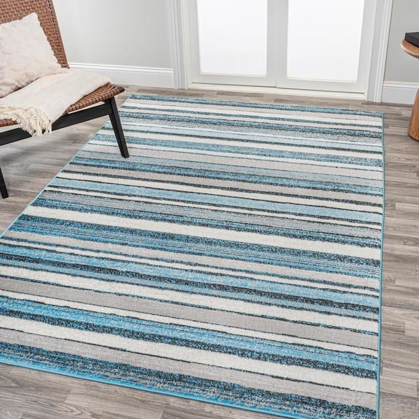 JONATHAN Y Magnolia Beach Blue/Navy 4 ft. x 6 ft. Striped Area Rug