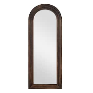 21 in. W x 64 in. H Arched Wooden Charcoal Framed Floor Mirror Standing Wall Mirror