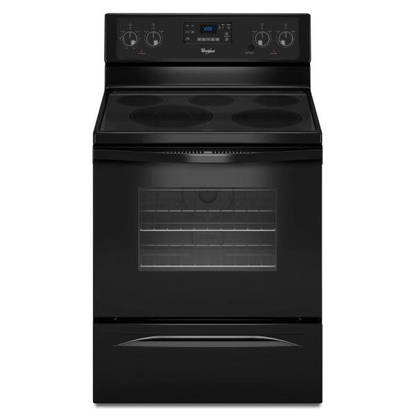 Whirlpool 5.3 cu. ft. Electric Range with Self-Cleaning Convection Oven in Black