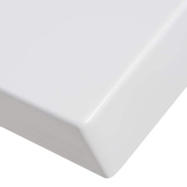 Glacier Bay - 37 in. W x 22 in. D Cultured Marble White Rectangular Single Sink Vanity Top in White