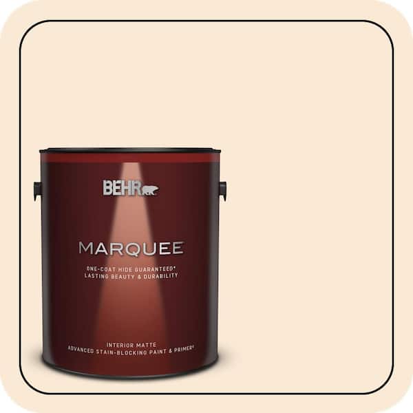 BEHR MARQUEE 1 gal. #300C-1 Princess Ivory Matte Interior Paint & Primer
