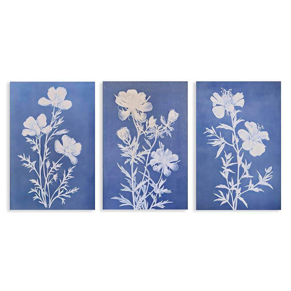 Varied Cerulean Botanicals by Petal Prints Design 3 Pieces Unframed Nature Graphic Art Print 24 in. x 16 in. price history on PriceWatchPro
