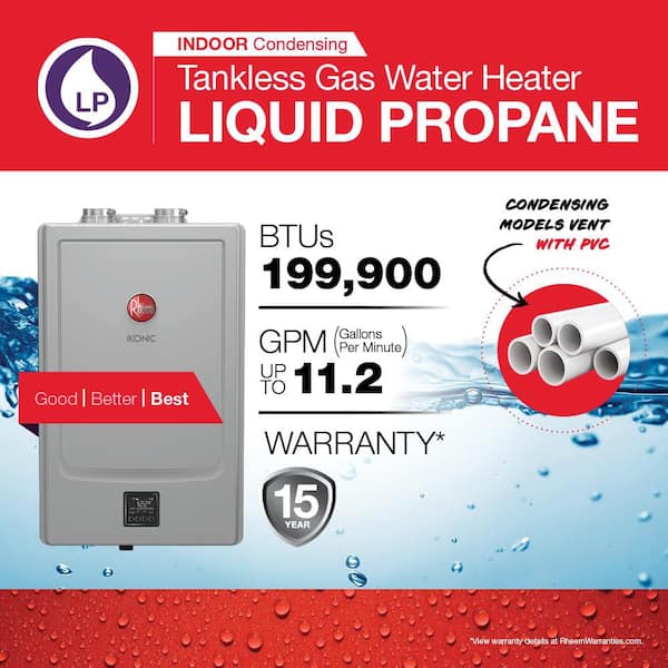 IKONIC 11.2 GPM Super High Efficiency Indoor or Outdoor Liquid Propane Tankless Water Heater
