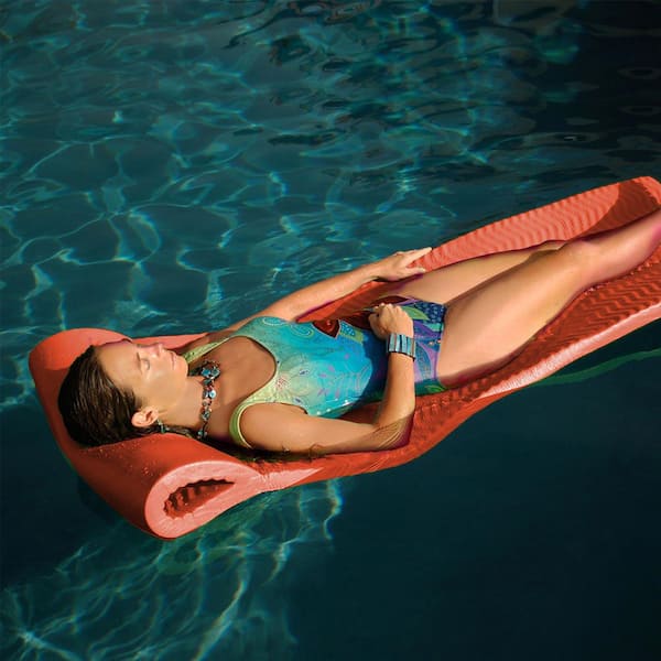 69 in. x 42 in. Luxury Fabric Covered Inflatable Swimming Pool Relaxation  Lounger Float