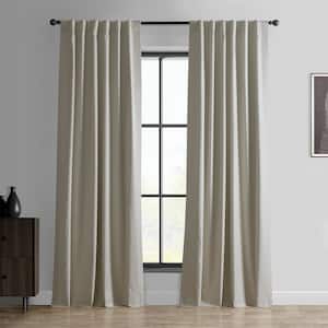 Dark Ivory Essential Polyester 50 in. W x 108 in. L Rod Pocket 100% Blackout Curtain (Single Panel)