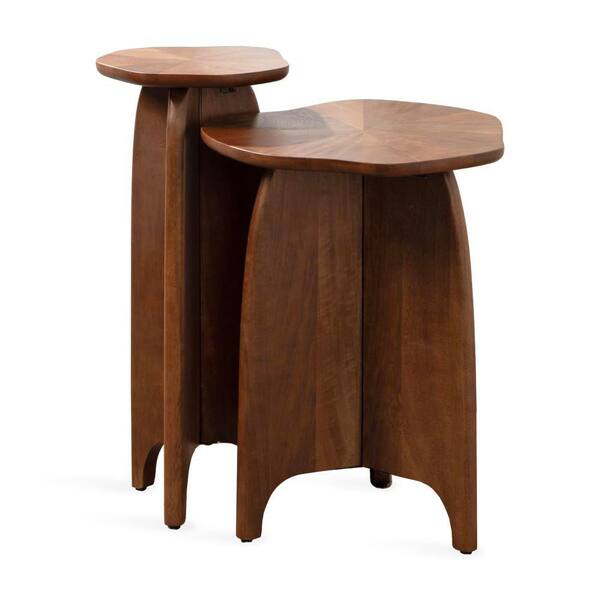 Kanna 11 in. Walnut Brown Wood Nesting End Table
