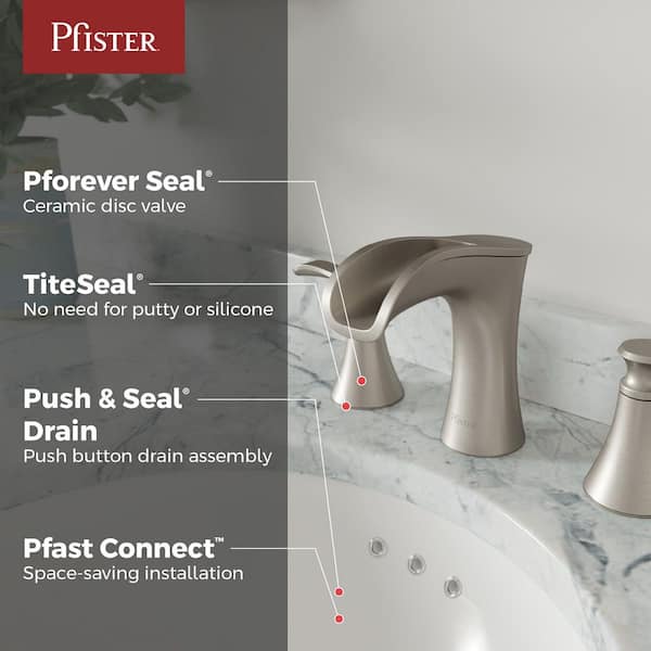 Jaida 8 in. Widespread 2-Handle Bathroom Faucet in Spot Defense Brushed Nickel