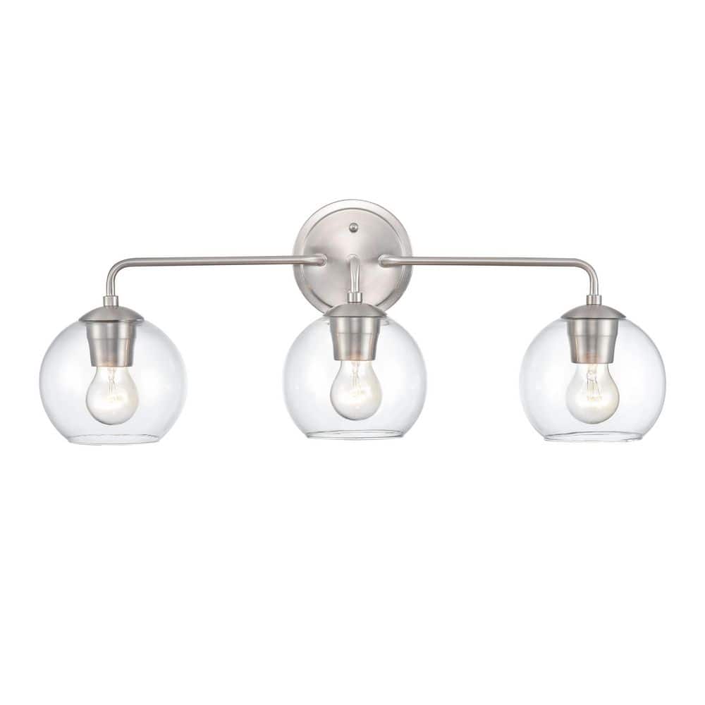 Elegant Brushed Nickel 3-Light Vanity Fixture for Bathrooms