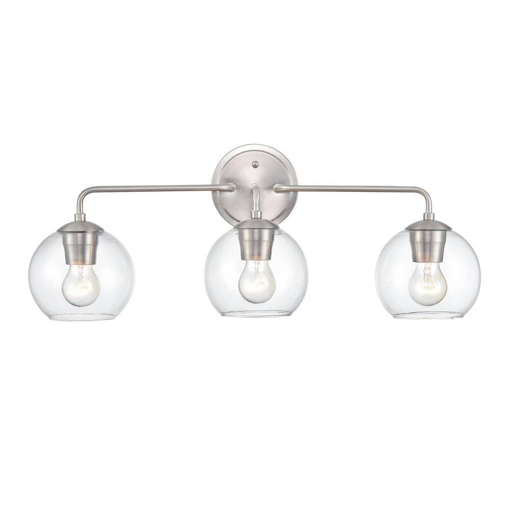 Elegant Brushed Nickel 3-Light Vanity Fixture for Bathrooms