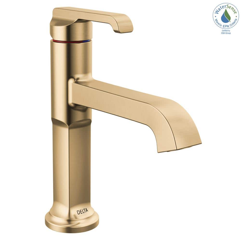 Champagne Bronze Single Handle Bathroom Faucet with Lumicoat Finish