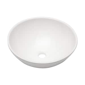 16 in. x 16 in. Modern Bathroom Porcelain Ceramic Round Bowl Vessel Sink Art Basin in White