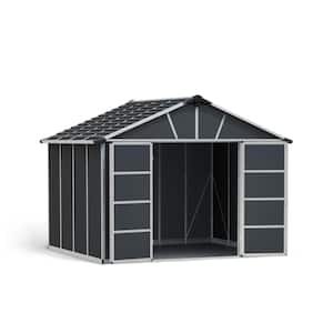 Yukon 11 ft. x 9 ft. Dark Gray Large Garden Outdoor Storage Shed with Floor