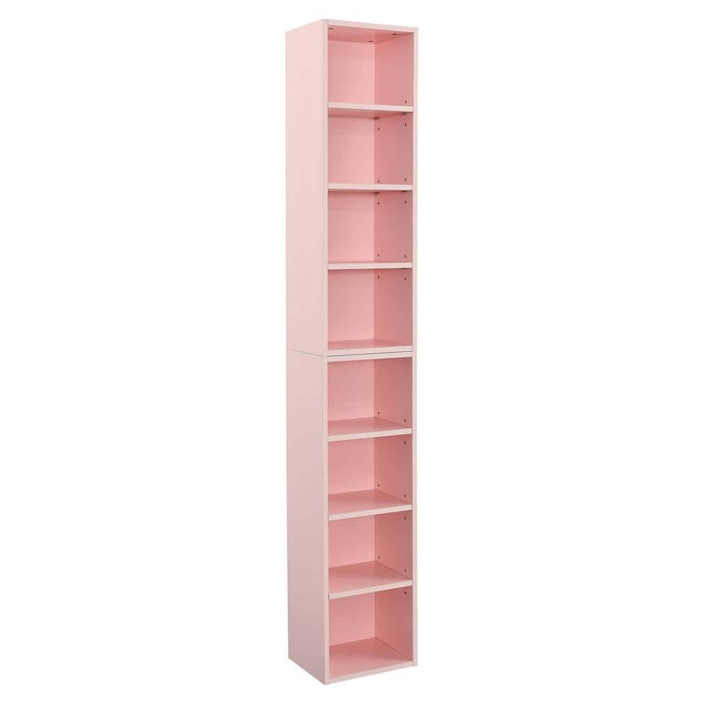 11.61 in. W x 9.25 in. D x 70.87 in. H Pink Display Linen Cabinet with Book