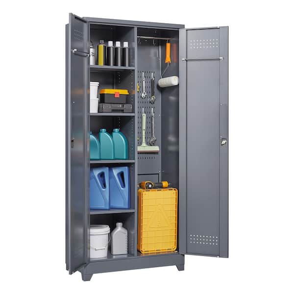 31.5 in. W x 15.8 in. D x 72.83 in. H Grey Metal Outdoor Storage