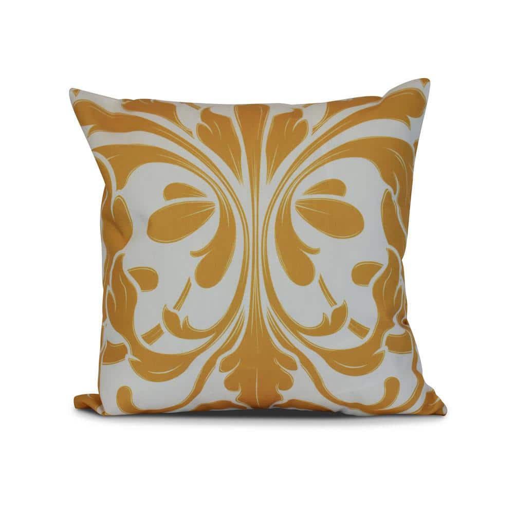 British Colonial Gold Geometric 17 in. x 17 in. Throw Pillow