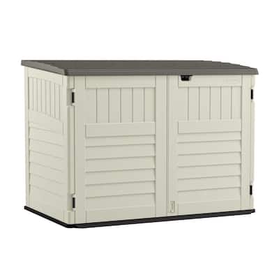 Suncast Stow Away 3 Ft 8 In X 5 Ft 11 In Resin Horizontal Storage Shed Bms4700 The Home Depot