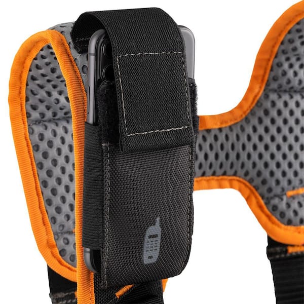 Ridgid 29 in. 23 Pocket Professional Grade 2-Bag Suspension Rig Work Tool Belt with Suspenders, Orange/Black/Gray