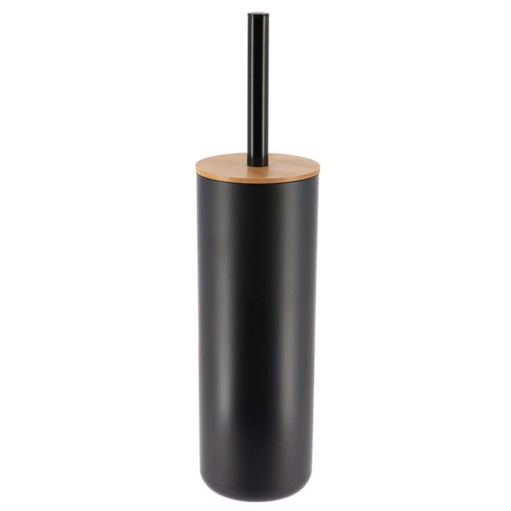Black and Bamboo Medium Toilet Brush with Holder