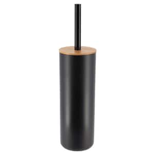 Black Toilet Brush and Holder Set Padang with Bamboo Top - Stylish Bathroom Cleaning Solution for Modern Homes