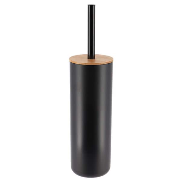 Black Toilet Brush and Holder Set Padang with Bamboo Top - Stylish Bathroom Cleaning Solution for Modern Homes