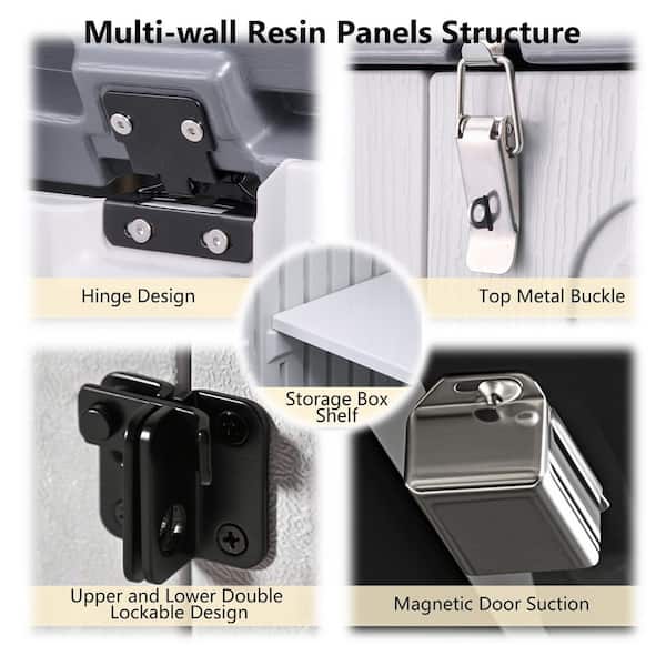 52.36 in. W x 29.7 in. D x 74.25 in. H White Plastic Outdoor