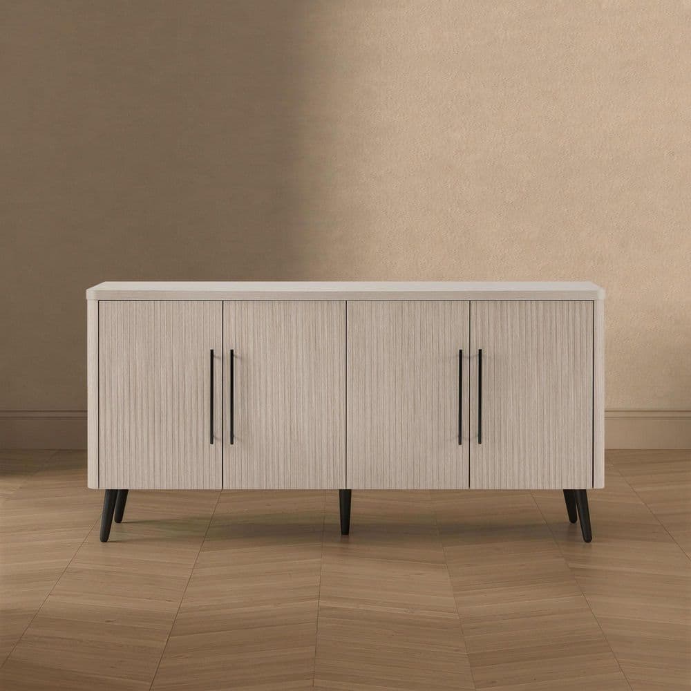 Manhattan Comfort Jodie Whitewashed Oak Composite Wood 64.6 in