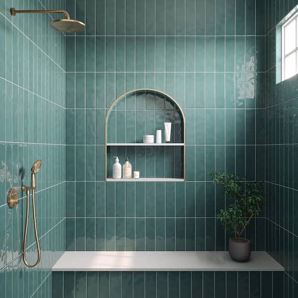 Prisma Veggie Green 3 in. x 10 in. Glossy Ceramic Subway Wall Tile (5.60 sq. ft./case)