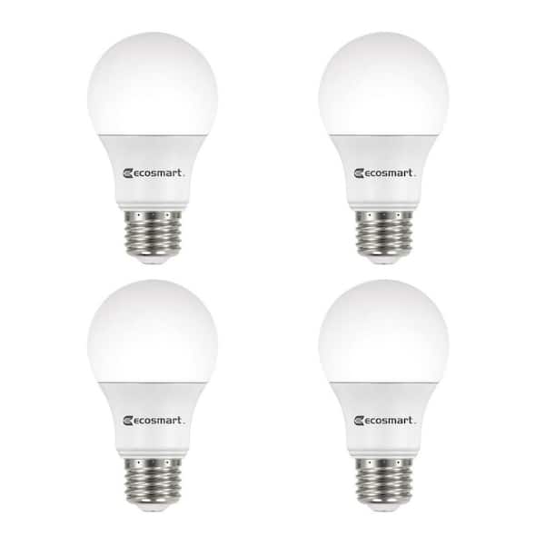 EcoSmart 40-Watt Equivalent A19 Dimmable LED Light Bulb Soft White (4-Pack)