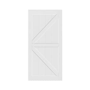 24 in. x 84 in. Solid Core White Unfinished Wood Barn Door Slab, Hardware Kit Not Include