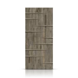 24 in. x 80 in. Weather Gray Stained Solid Wood Modern Interior Door Slab