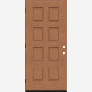 Regency 32 in. x 80 in. 8-Panel RHOS Autumn Wheat Stain Mahogany Fiberglass Prehung Front Door