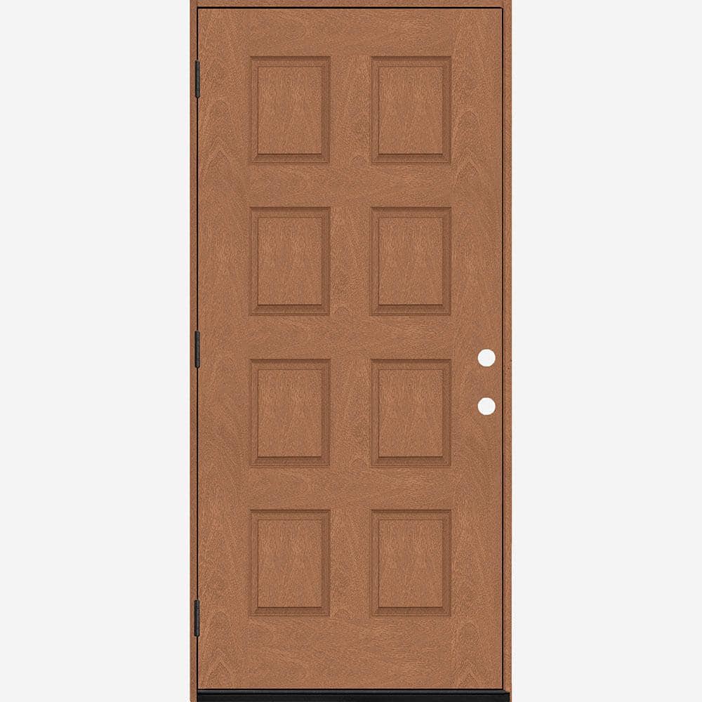 Regency 36 in. x 96 in. 8-Panel RHOS Autumn Wheat Stain Mahogany Fiberglass Prehung Front Door w/ 6-9/16 Jamb price history on PriceWatchPro