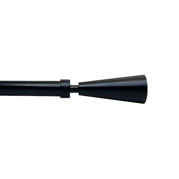 Versailles Home Fashions Sculpted 72 in. - 144 in. Adjustable Single 3/4 in. diam. Cone Rod in Black