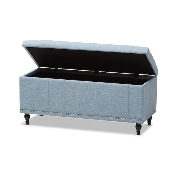 Baxton Studio Kaylee Light Blue Bench 28862 7056 HD The Home Depot