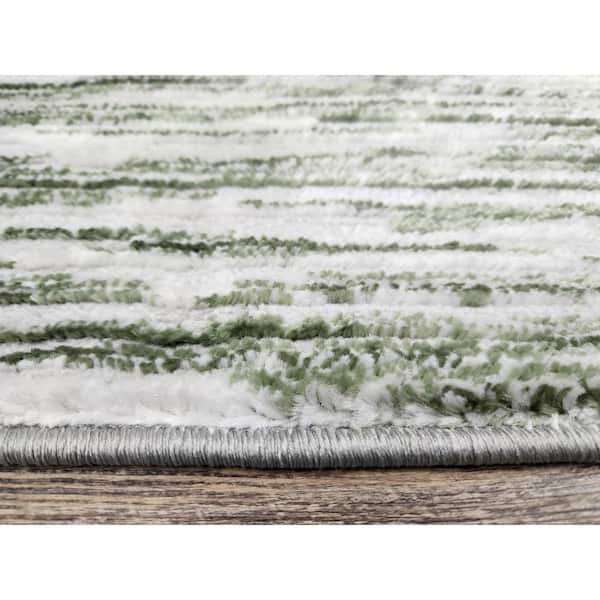 Davide 1228 Transitional Striated Green 3 ft. x 5 ft. Area Rug