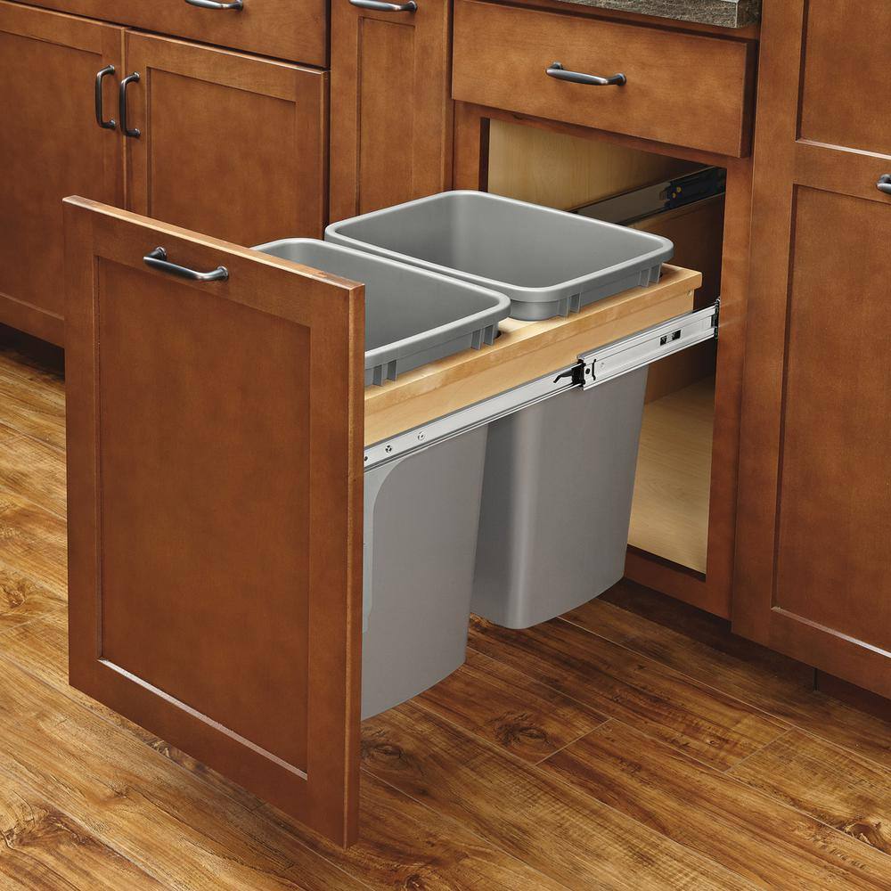 Silver Maple Pull-Out Soft-Close Trash Can System