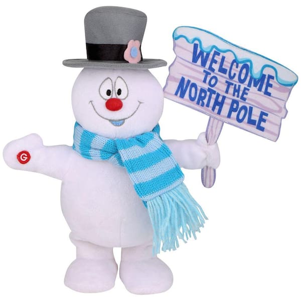 Unbranded 11.42 in. Mini Shuffle Side Stepper Frosty in Icy Blues with North Pole Sign