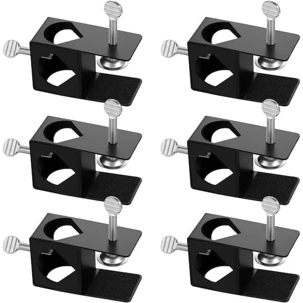 6 Pieces Universal Torch Mounting Bracket Deck Porch Rail Torch Clips with Non-Slip Safe Clamping for Outdoor Use