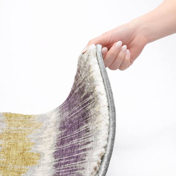 Dream Shag Premium Machine Washable Abstract ADS755 Silver 9 ft. x 12 ft. Area Rug